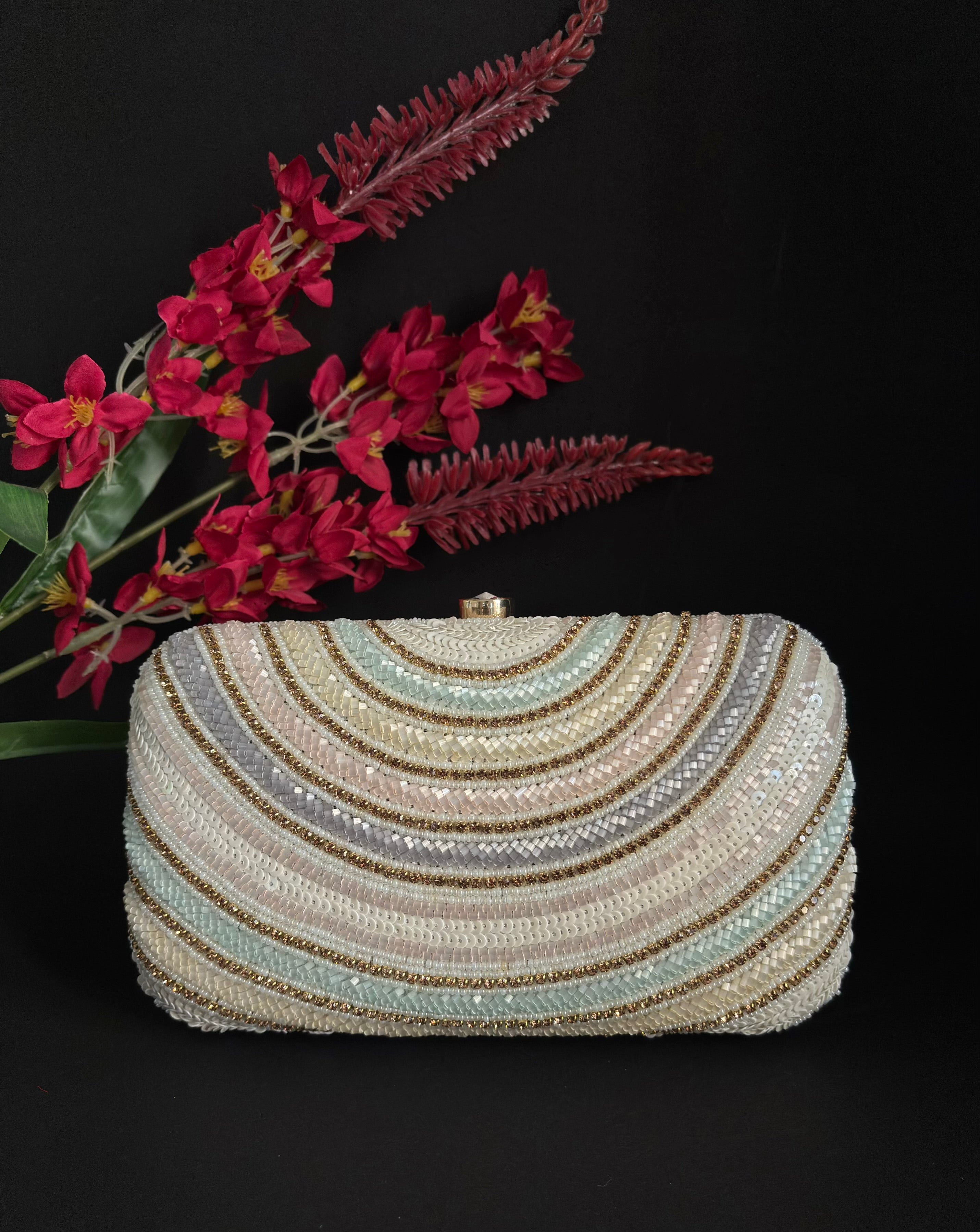 Pastel Rainbow Sequin Clutch