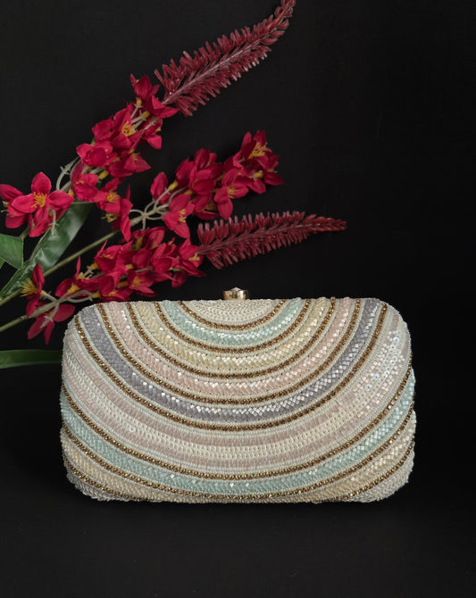Pastel Rainbow Sequin Clutch