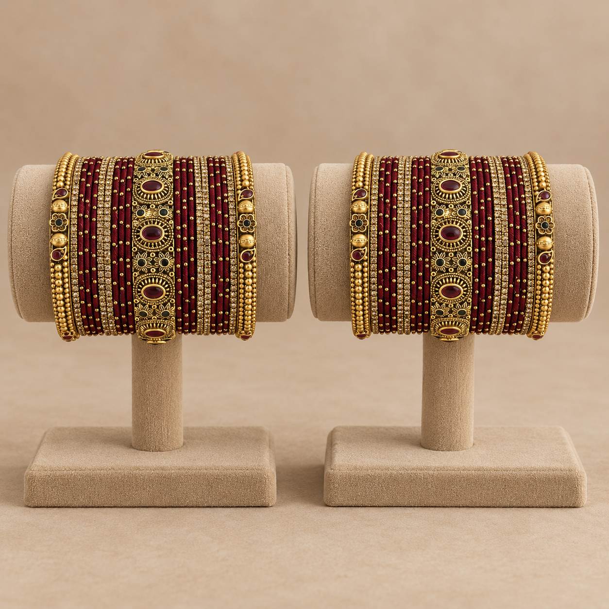 Royal Heritage Maroon Wedding Bangles