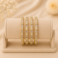 Premium AD Gold Polish Bangle Set