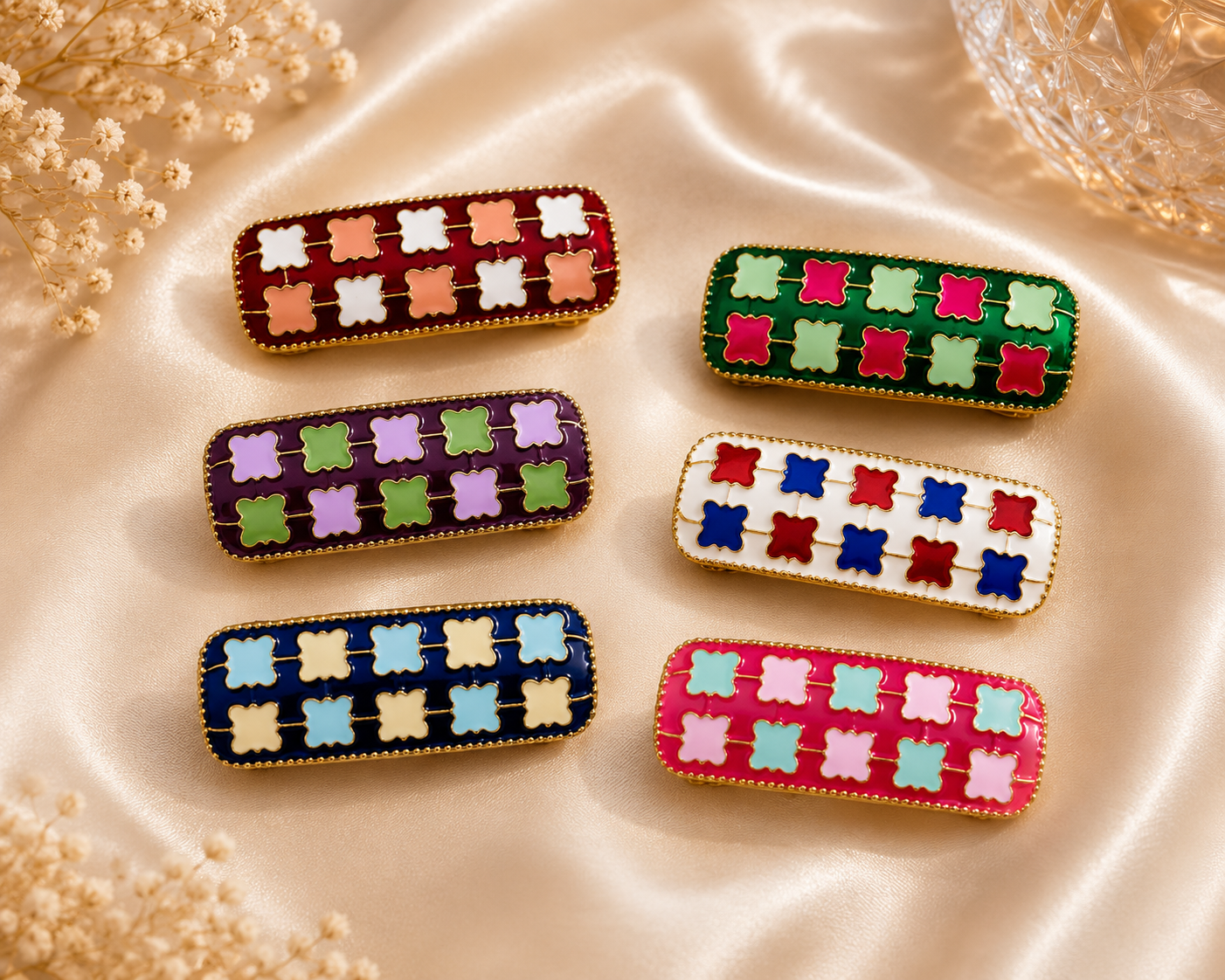 Pretty Flower Design Saree Pins – 6 Pcs