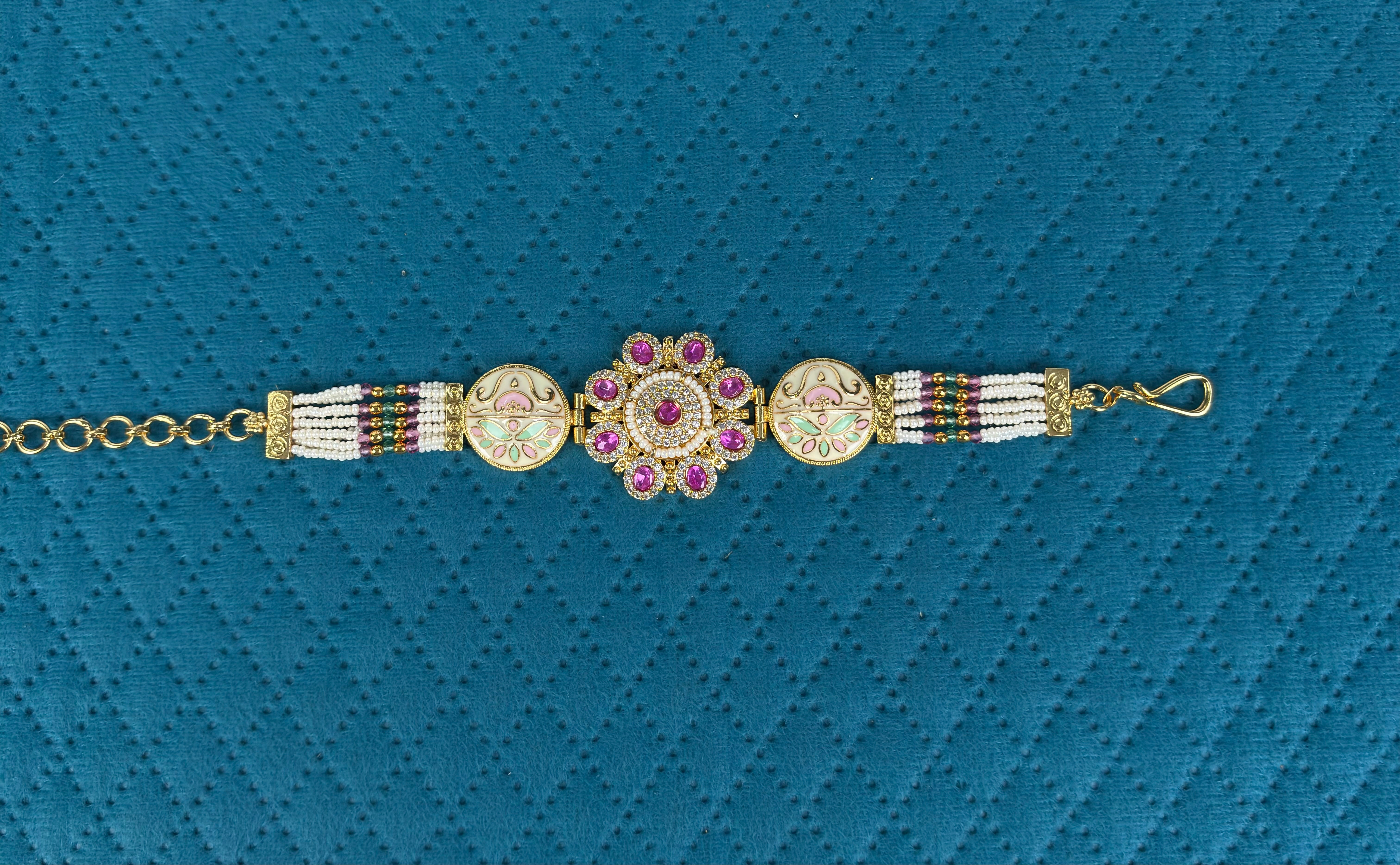 Gulabi Meenakari Bracelet