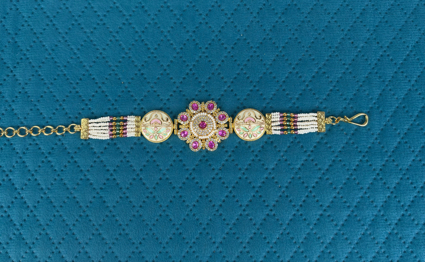 Gulabi Meenakari Bracelet