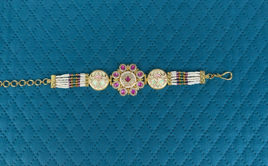 Gulabi Meenakari Bracelet