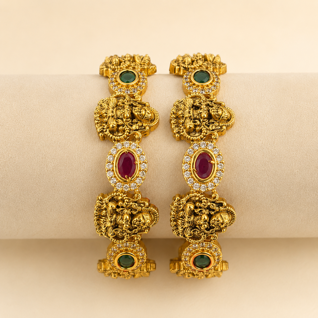 Ruby Emerald Bridal Bangles