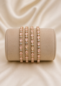 Pink Stone AD Bangle Set