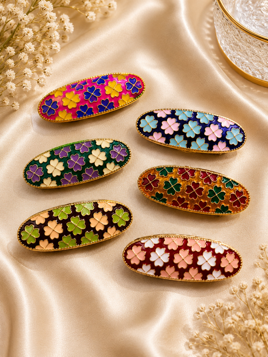 Elegant Floral Saree Pin Collection – 6 Pcs