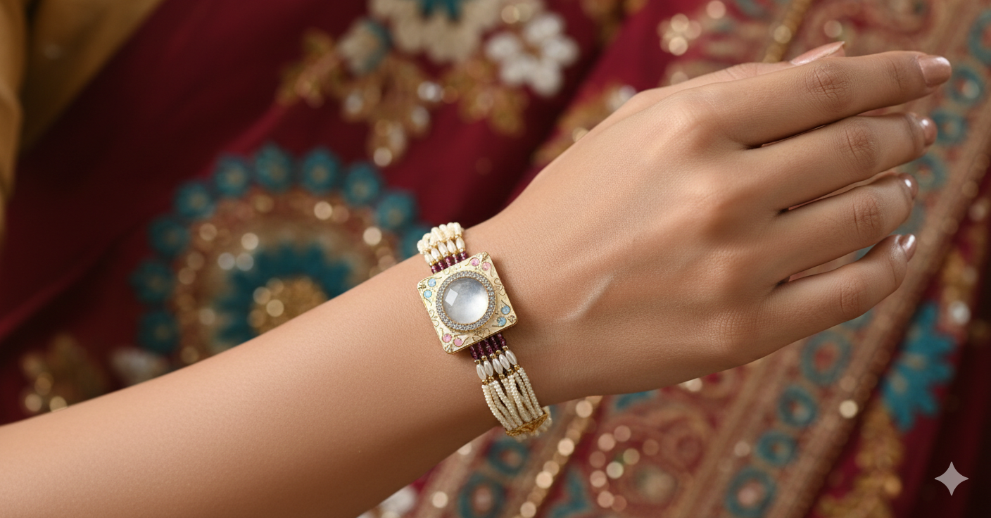 Celestial Pearl & Ruby Bracelet