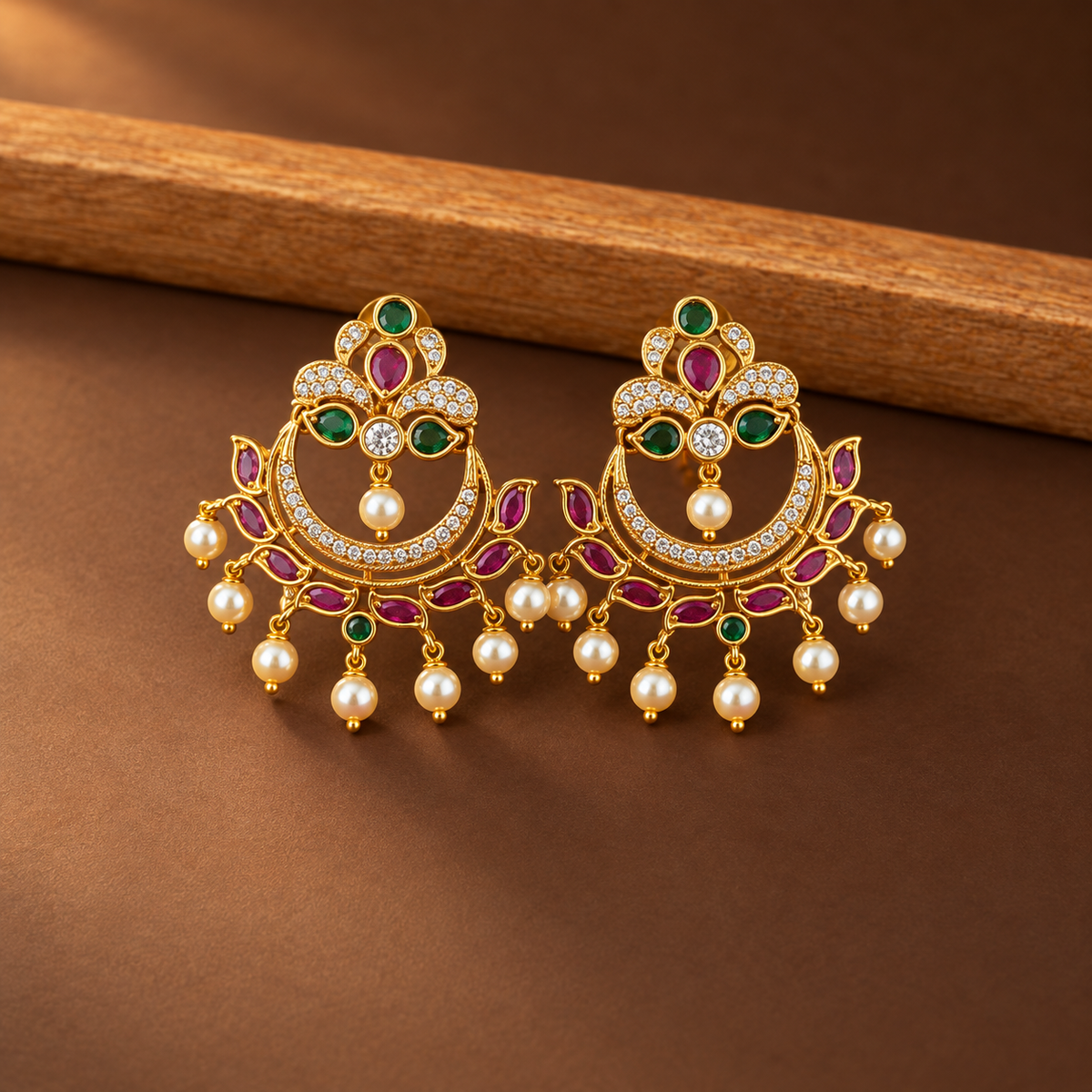 Noor Heritage Pearl Chandbalis