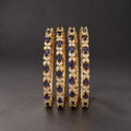 Royal Purple Stone Bangle Set