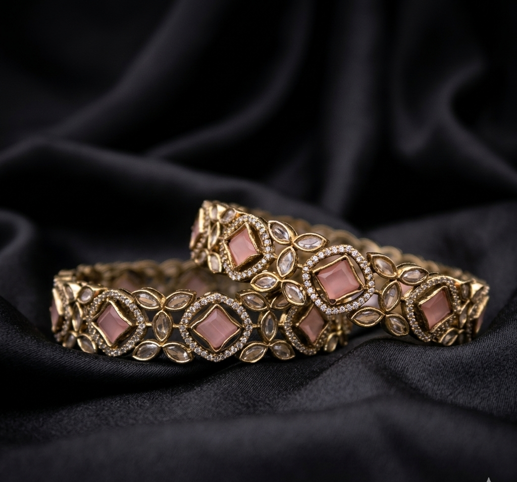 Vintage Victorian Kundan Kada