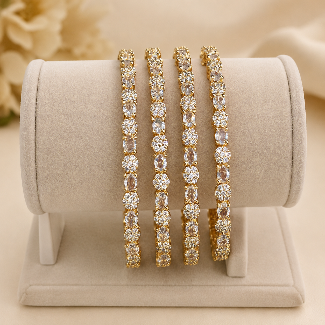 Premium Floral Stone Bangles