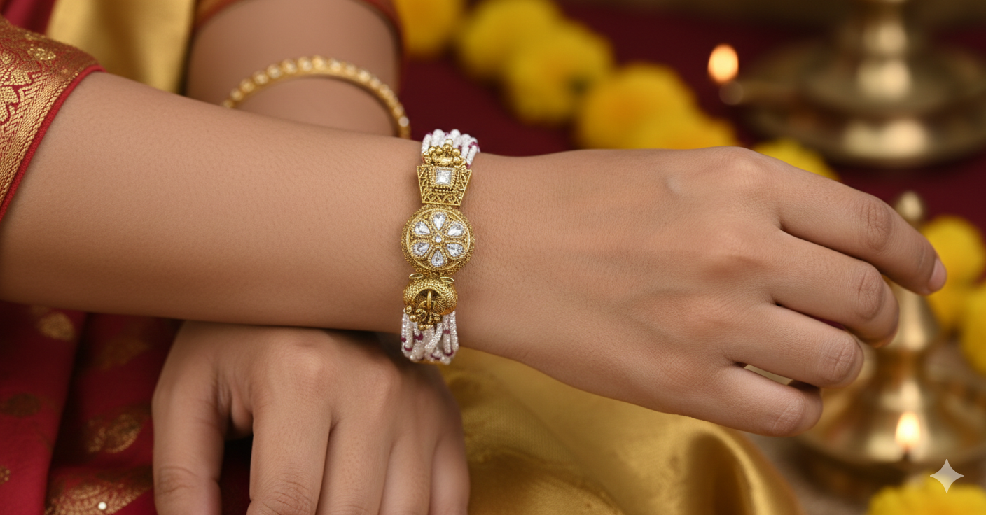 The Royal Polki Seed-Pearl Bracelet