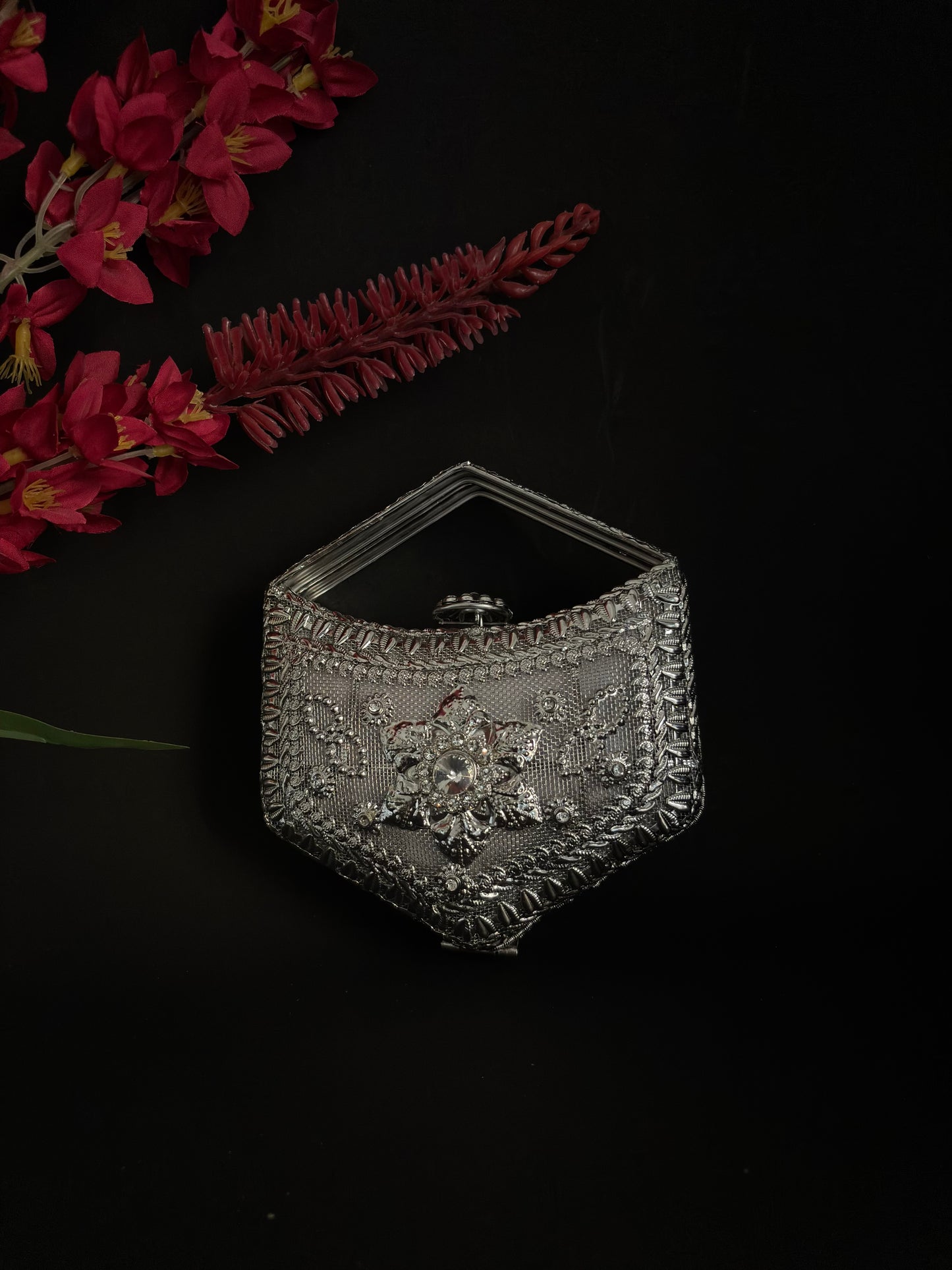 Imperial Silver Mesh Evening Clutch