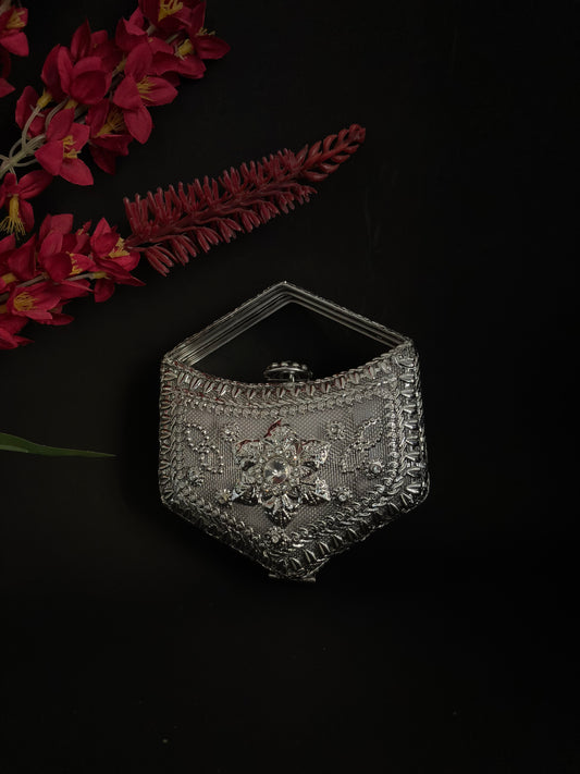 Imperial Silver Mesh Evening Clutch