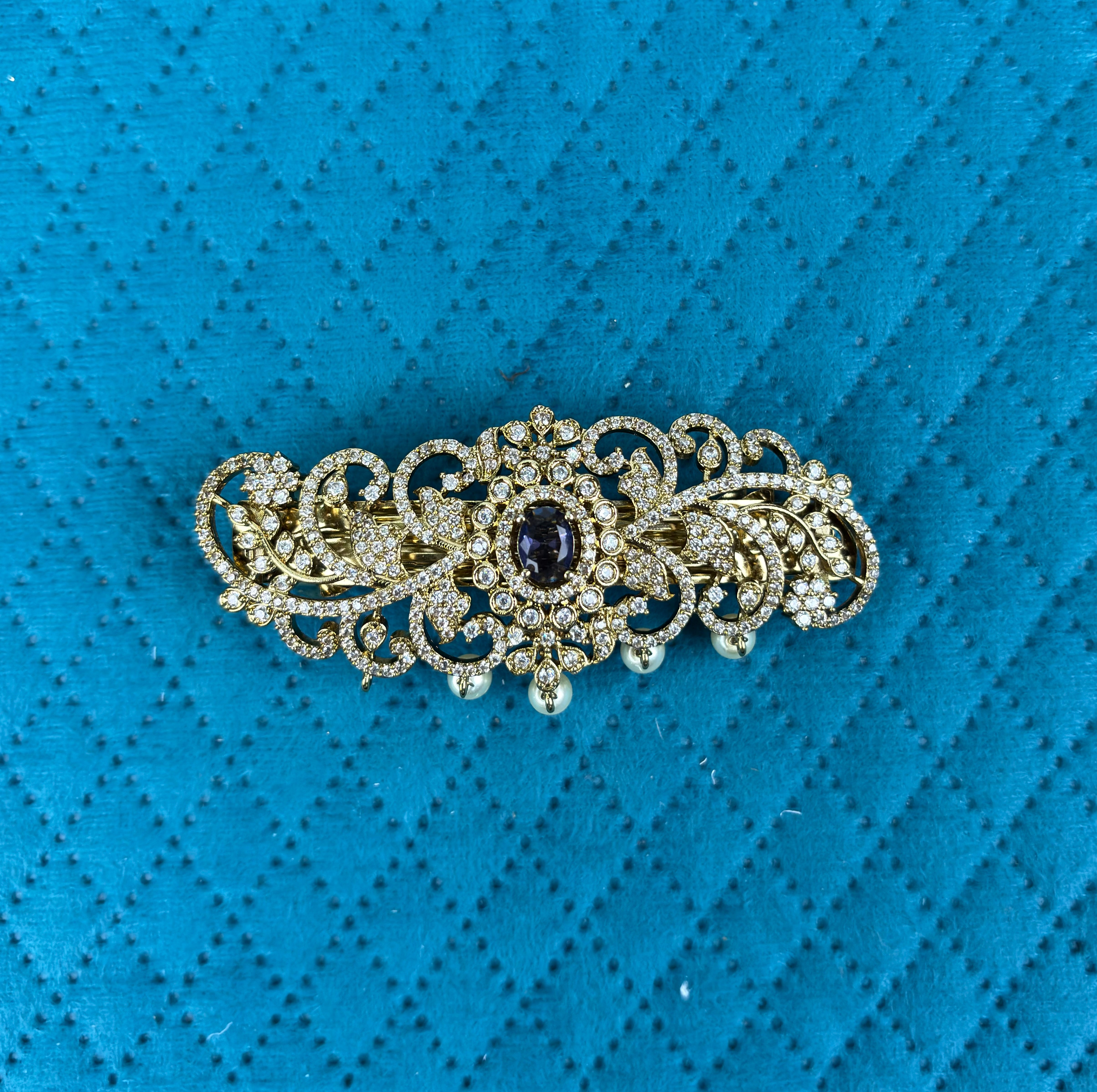 Victorian-style filigree barrette