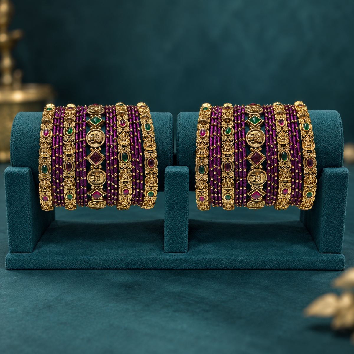 Royal Purple Traditional Bangle Set