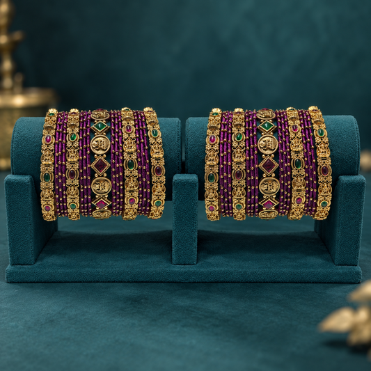 Royal Purple Traditional Bangle Set