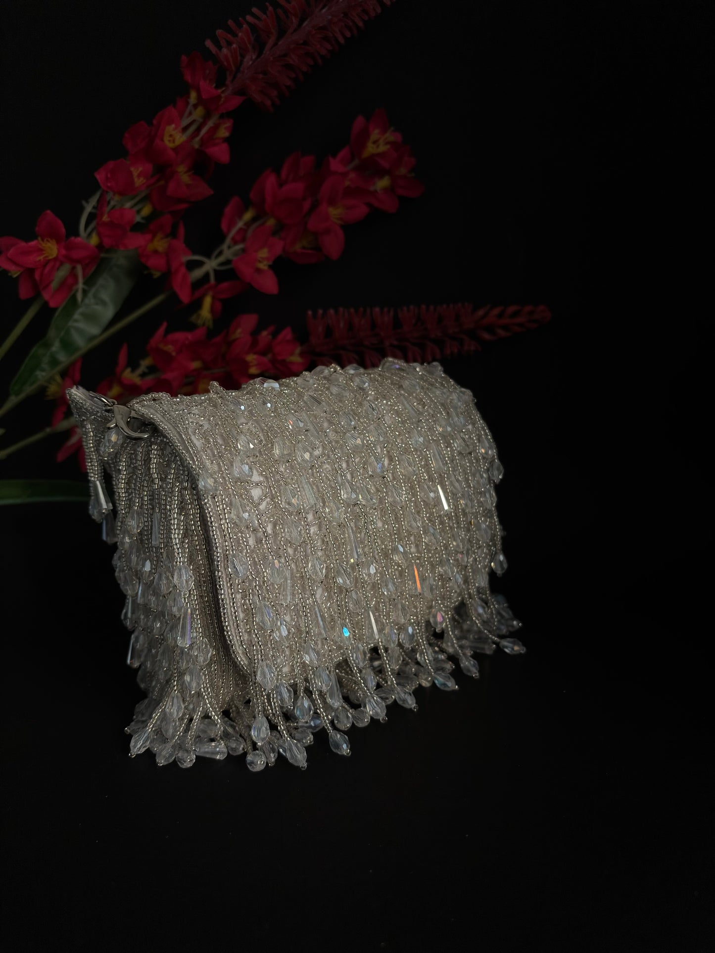 Shimmering Crystal Fringe Purse