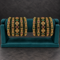 Green Antique Gold Bridal Bangles
