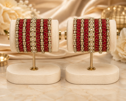 Royal Red Bridal Bangle Set