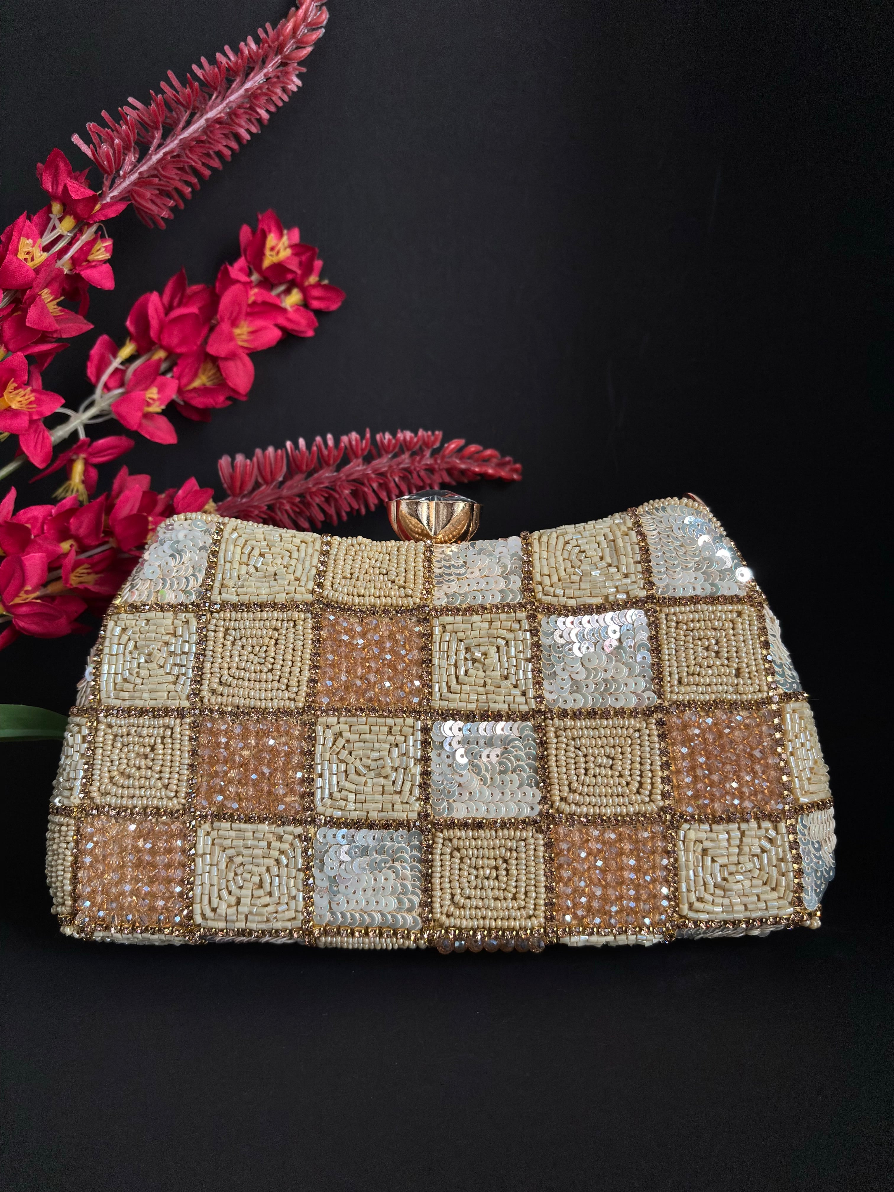 Mosaic Glamour Beaded Clutch