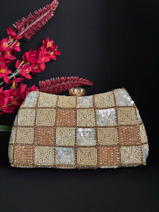 Mosaic Glamour Beaded Clutch
