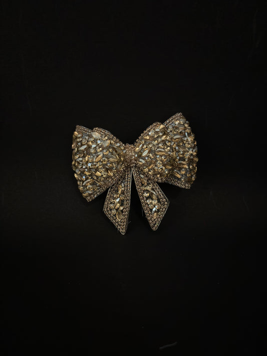 Vintage Golden Champagne Crystal Hair Pin