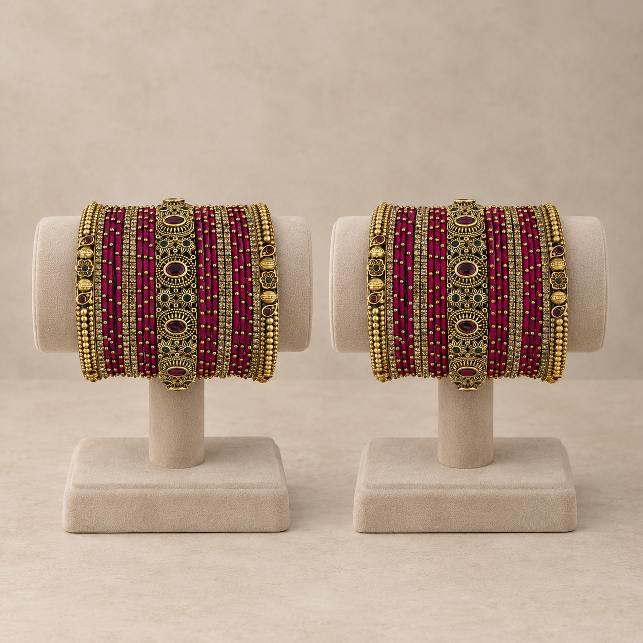 Regal Rani Pink Festive Bangle Set