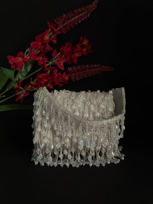 Shimmering Crystal Fringe Purse