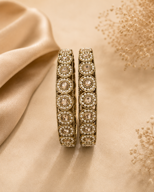 Classic Pearl  Bangles – Set of 2