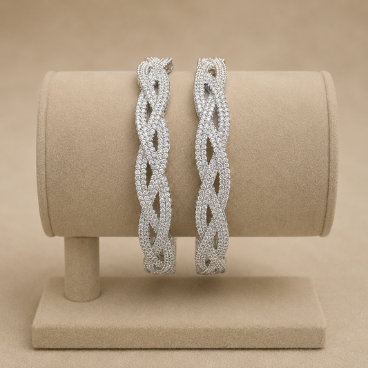 Statement Silver AD Bangles