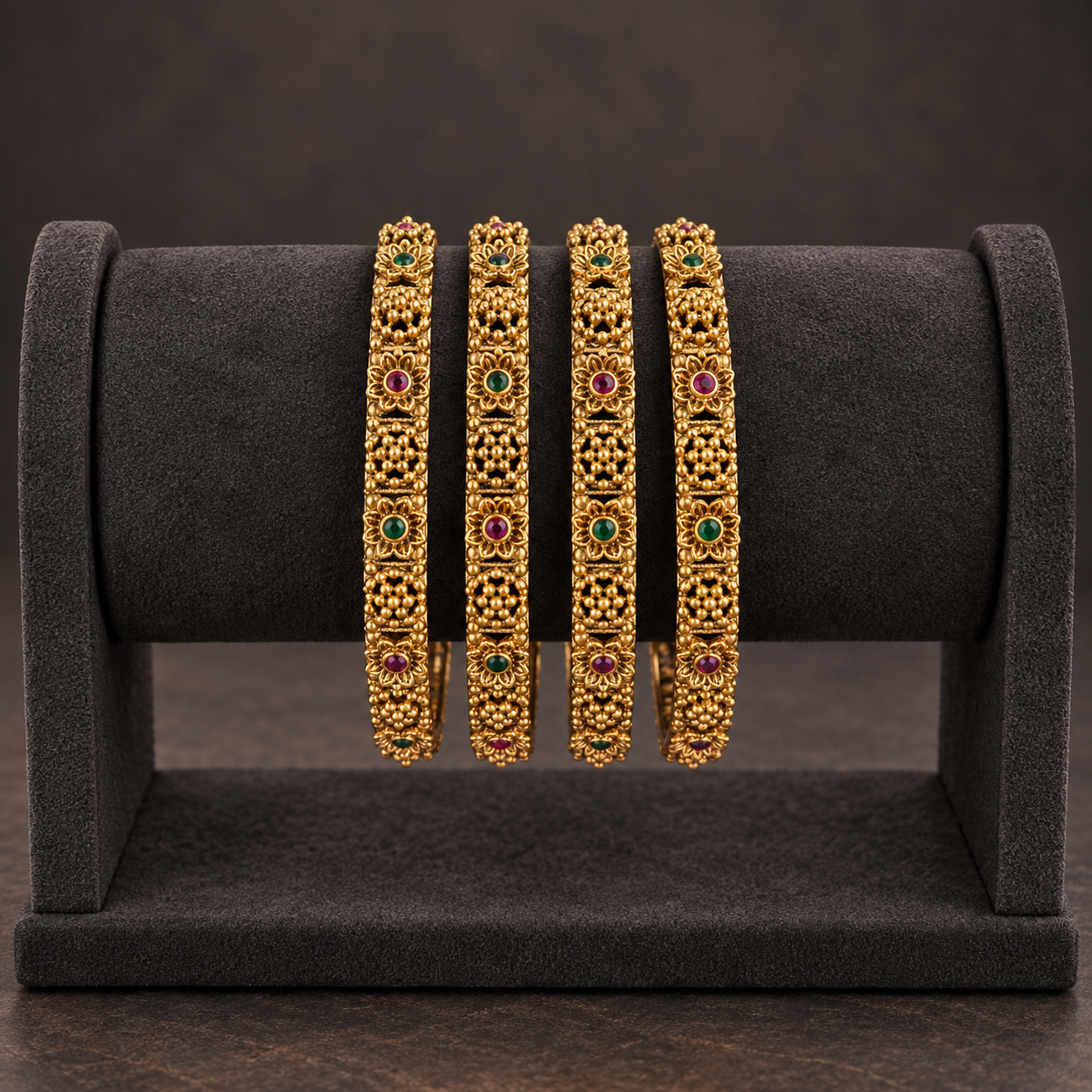 Antique Gold Nakshi Temple Bangles