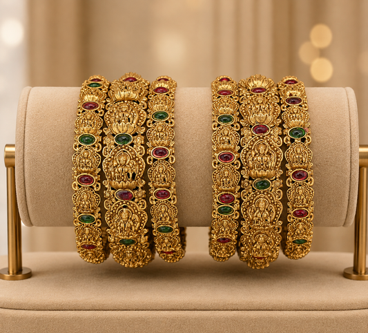 Classic South Indian Temple Bangle Set