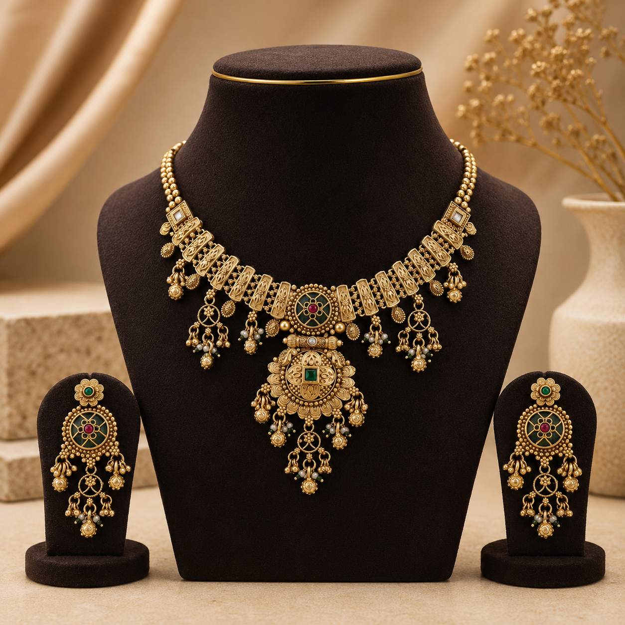 Rajwadi Heritage Necklace Set