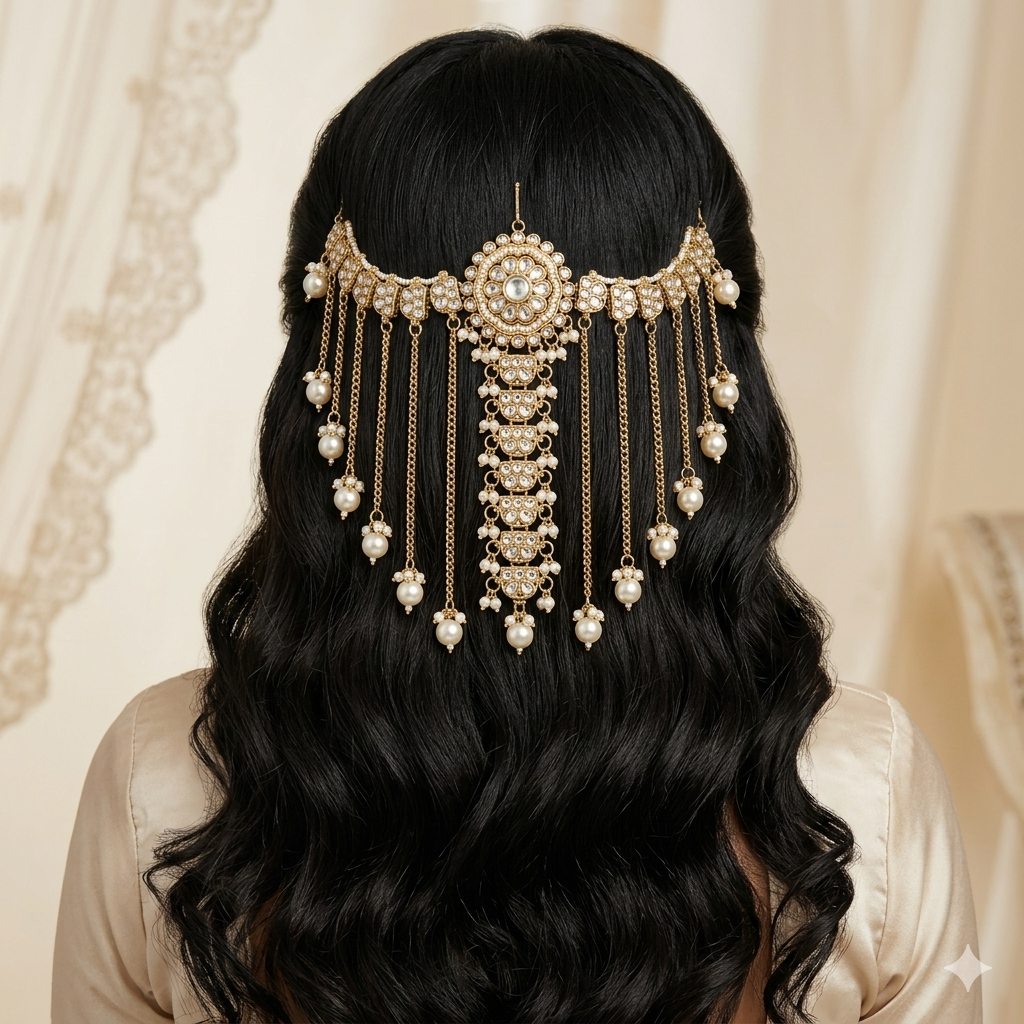 Royal Pearl Cascade Bridal Hair Accessory