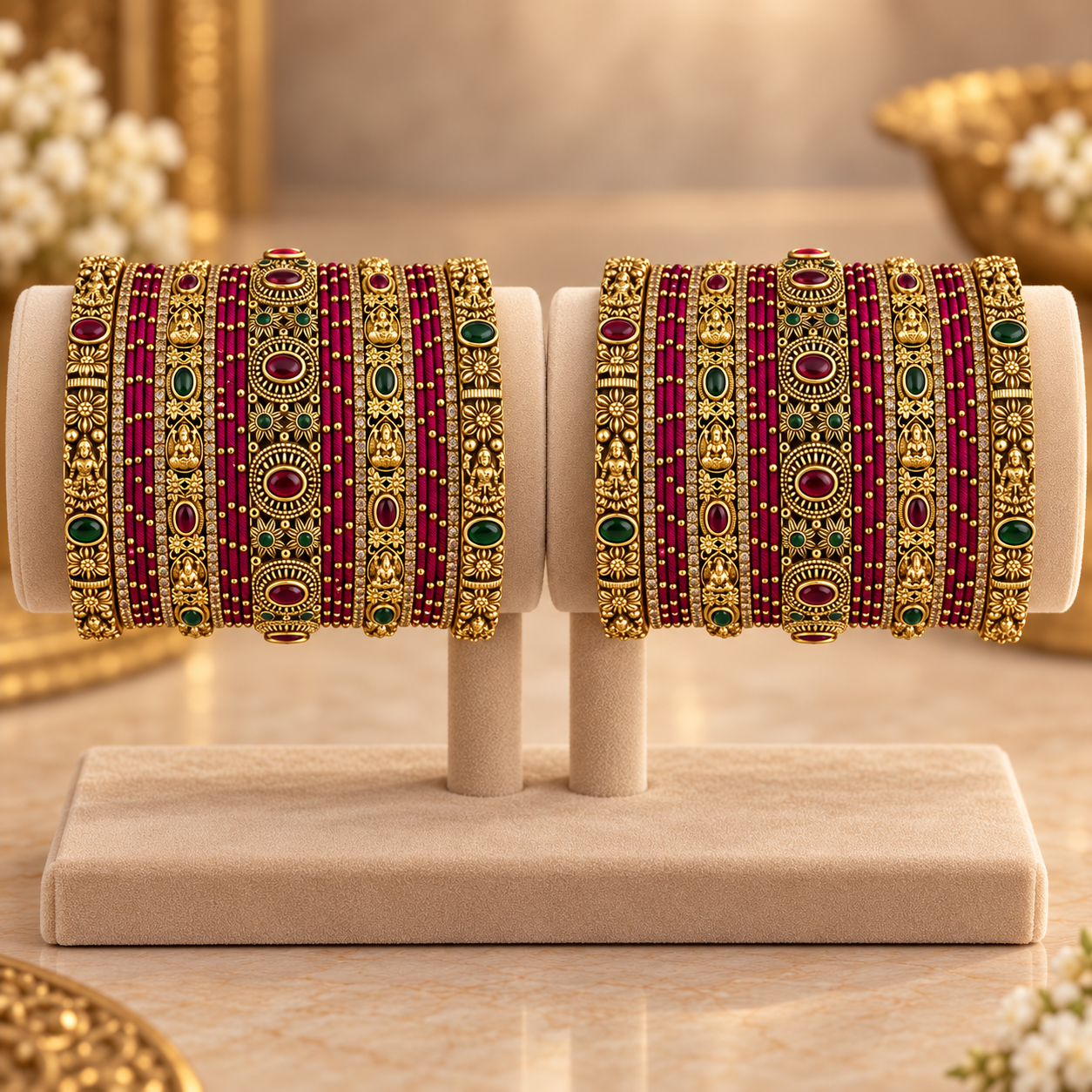 Traditional Lakshmi Design Bridal Bangles