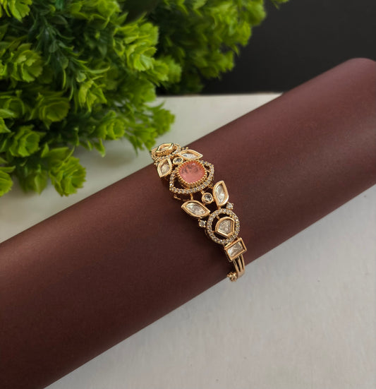 Peach Blossom Kundan Kada