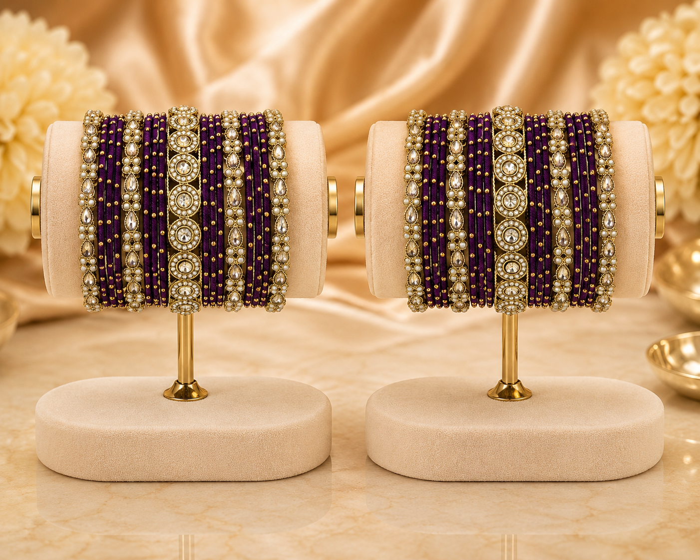 Regal Purple Bridal Bangles