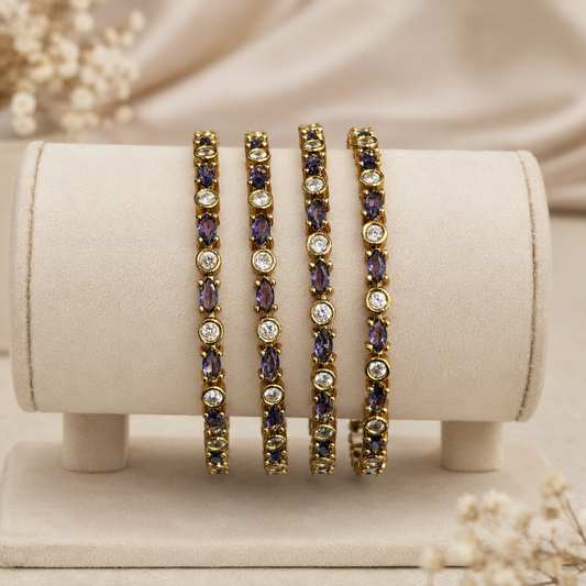 Designer Purple Stone Bangles