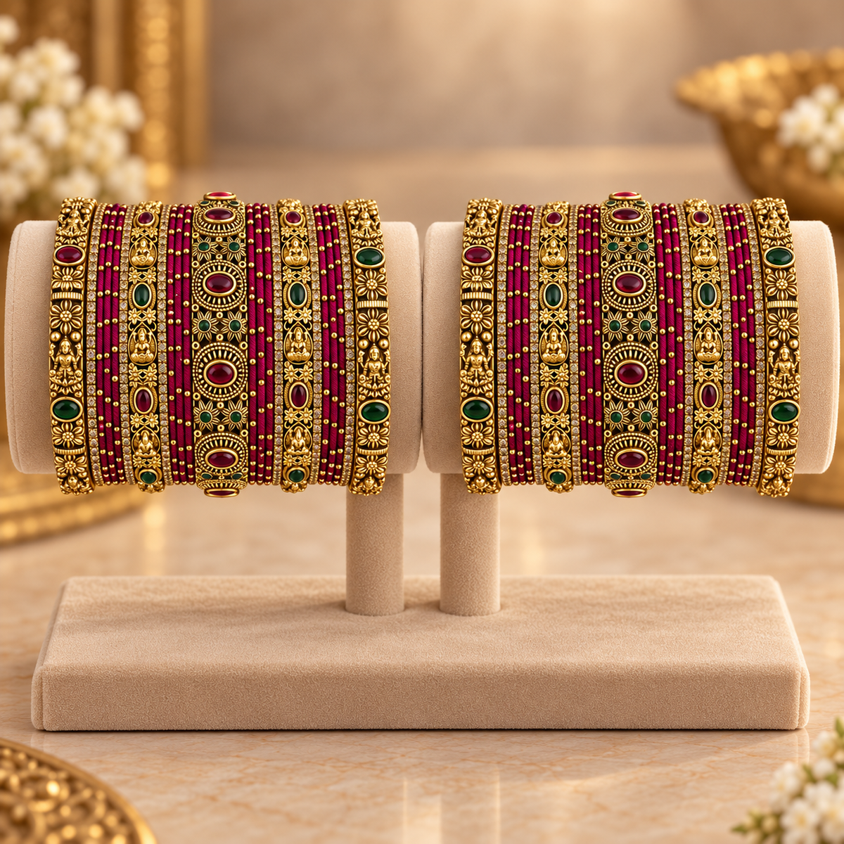 Traditional Lakshmi Design Bridal Bangles