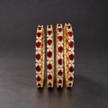 Deep Red Stone Bangle Set