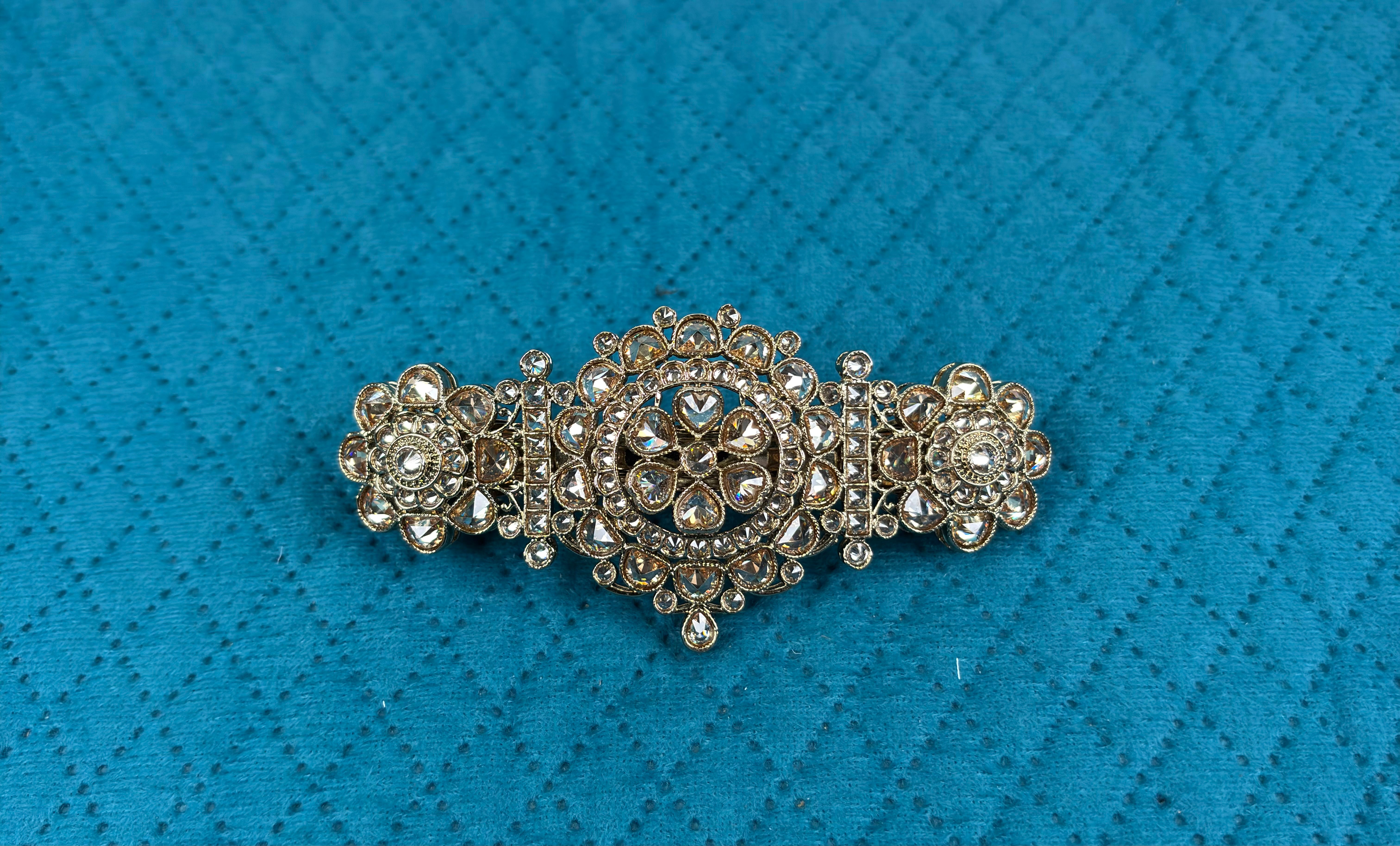Victoria Gilded Crystal Mandala Hair Barrette