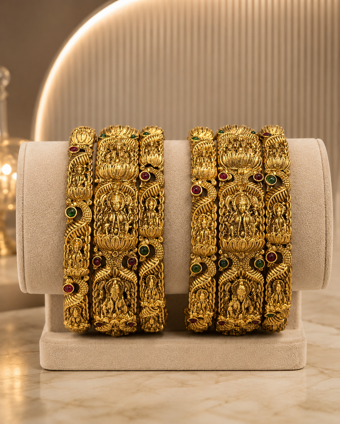 Ananta Lakshmi Antique Temple Bangles Set