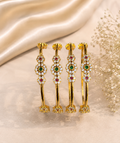 Floral Gemstone AD Bangle Set