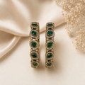 Victorian Antique Finish Green Bangle Pair