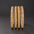 Soft Pink Stone Bangles – Set of 4