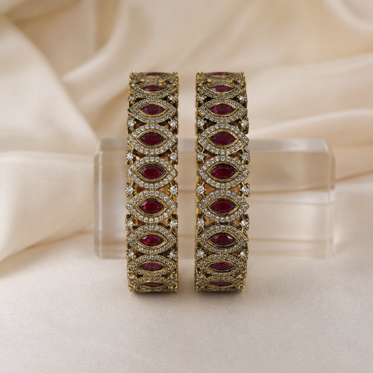 Regal Ruby Marquise Bangle Set