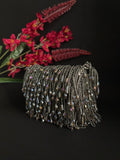 Midnight Iridescent Crystal Fringe Purse