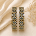 Mint Green Kundan-Style CZ Kada